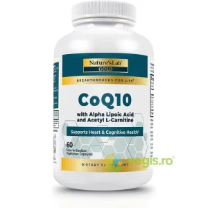 CoQ10 + Alpha Lipoic Acid + Acetyl L-Carnitine HCL (Formula Complexa pentru Sustinerea Sanatatii Cardiovasculare, Functiei Cognitive si Productiei Naturale de Energie) 60cps