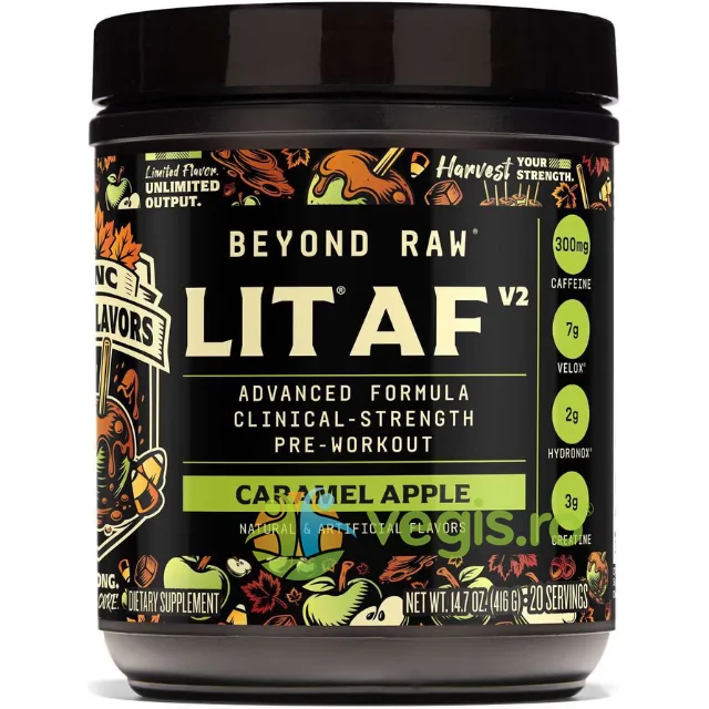 Formula Avansata de Pre-Workout cu Aroma de Mar Caramelizat Lit Af V2 Beyond Raw 416g GNC — preț și oferte