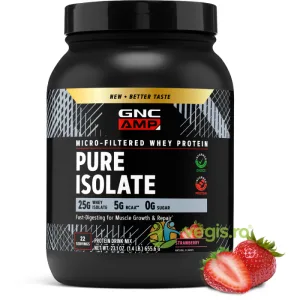 Proteina Izolata din Zer cu Aroma de Capsuni AMP Pure 655.6g
