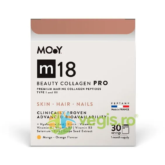 Beauty Collagen Hudrolizat Pro m18 cu Aroma de Mango si Portocale 240g — preț și oferte