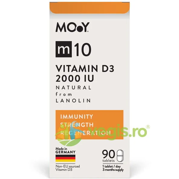 Vitamina D3 2000 IU din Lanolina M10, 90tb Molecules of Youth — preț și oferte