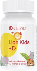 Lion Kids + Vitamin D CaliVita (90 tablete masticabile) Multivitamine pentru copii