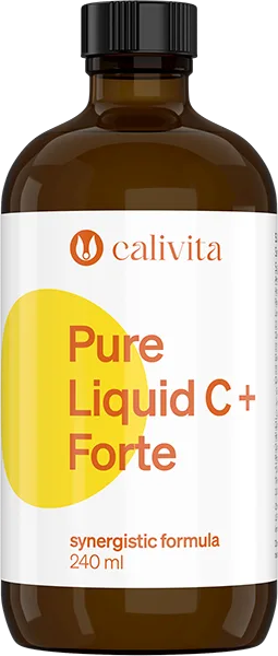 Pure Liquid C+ Forte CaliVita, Vitamina C lichida 240 ml, supliment alimentar pur fara conservanti