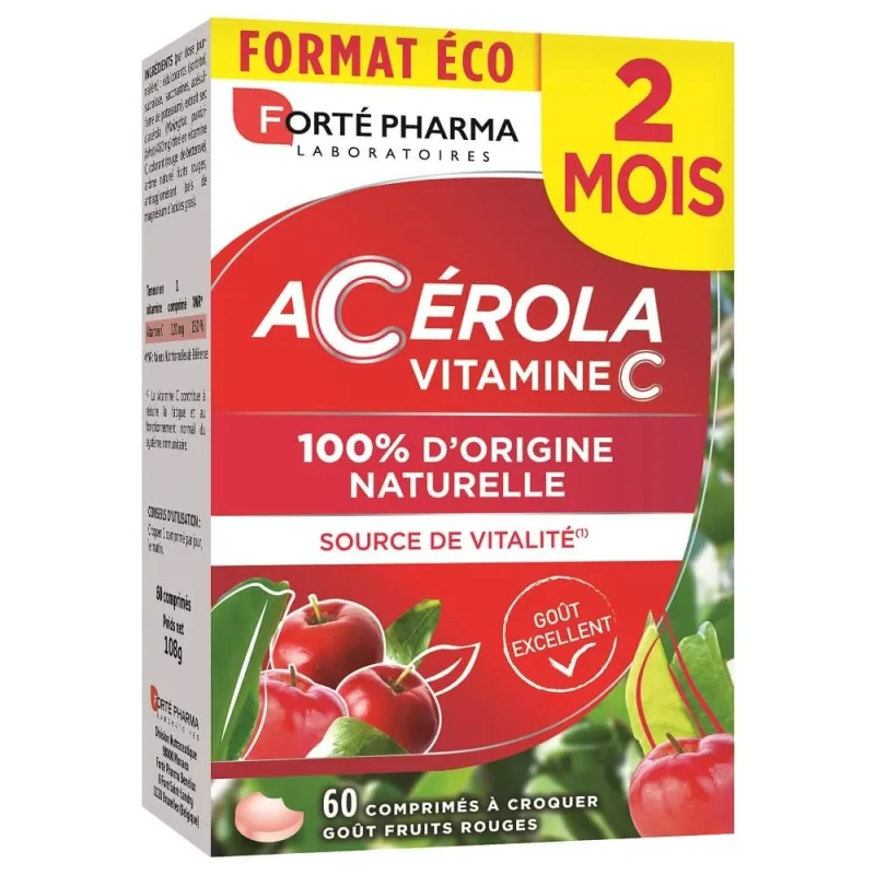 Acerola Vitamina C, 60 comprimate masticabile, Forte Pharma — preț și oferte