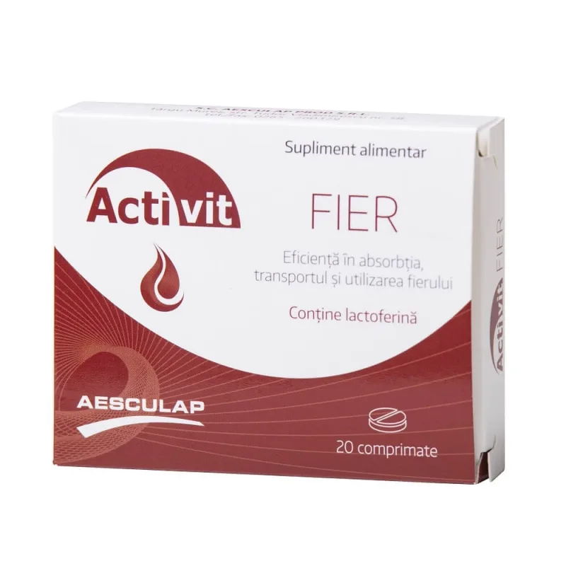 Activit Fier contine lactoferina , 20 comprimate, Aesculap — preț și oferte