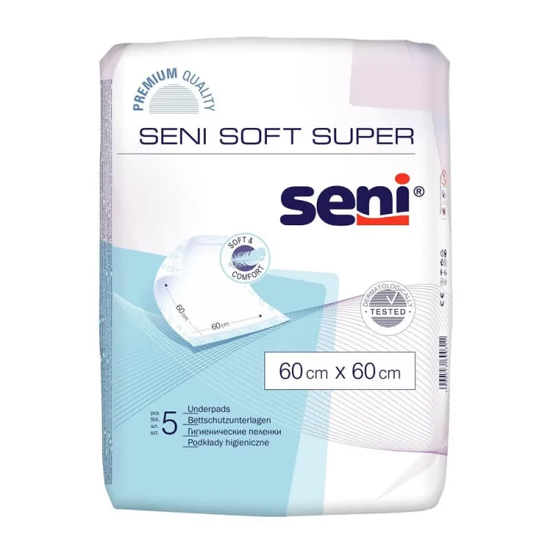 Aleze de protecţie, 60 cm x 60 cm, 5 bucati, Seni Soft Super — preț și oferte