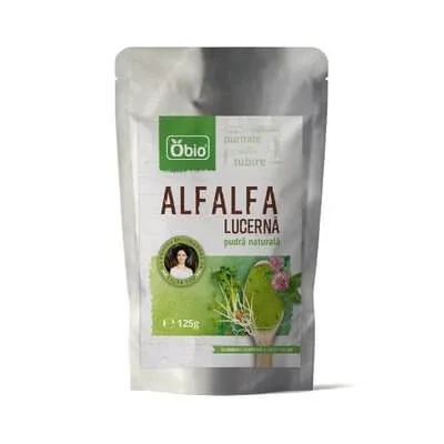 Alfalfa (lucerna) pudra ecologica, 125 g, Obio — preț și oferte