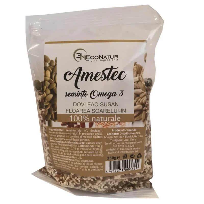 Amestec semințe bogate în Omega 3, 250g, EcoNatur — preț și oferte