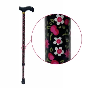 Baston reglabil din aluminiu, Floral Roz, JL920L