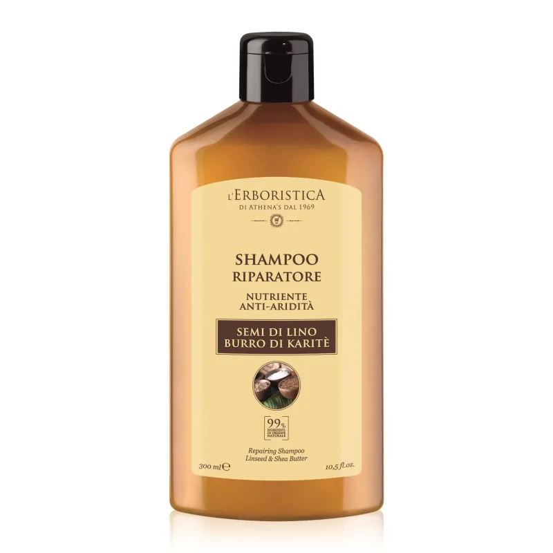 Șampon reparator cu semințe de in și unt de shea, 300 ml, L'Erboristica — preț și oferte