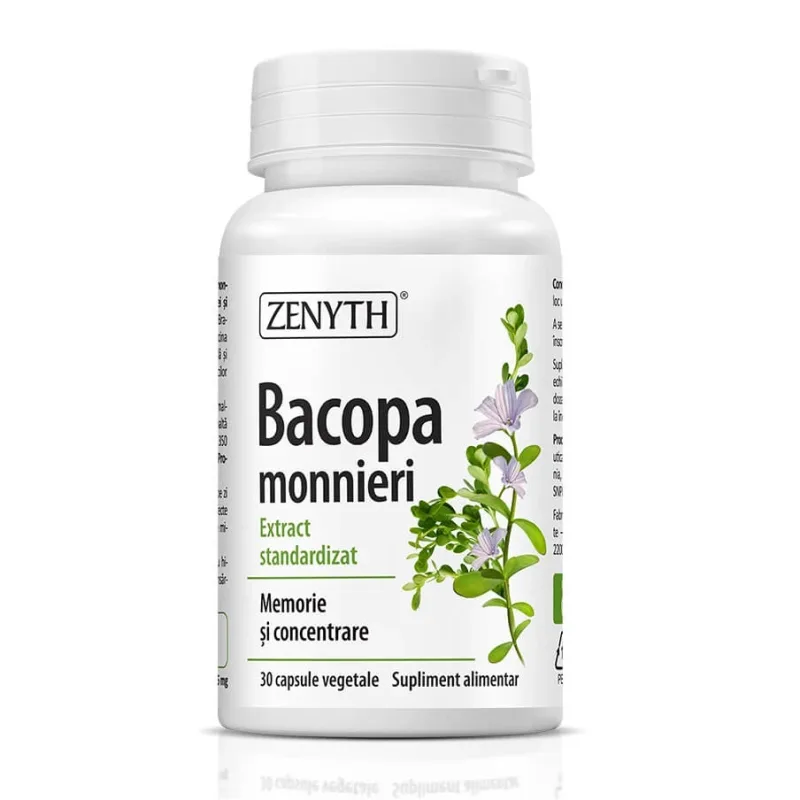 Bacopa monnieri, memorie și moncentrare, 30 Capsule, Zenyth — preț și oferte