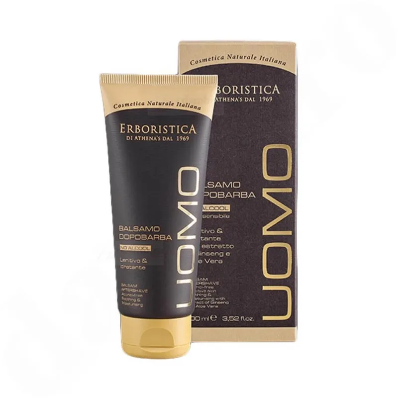 Balsam aftershave fără alcool pentru piele sensibilă cu extract de ginseng și aloe vera Uomo, 100 ml, L'Erboristica — preț și oferte