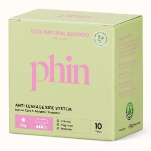 Absorbante de zi din fibre de Bambus Natural, 10 bucati, Phin