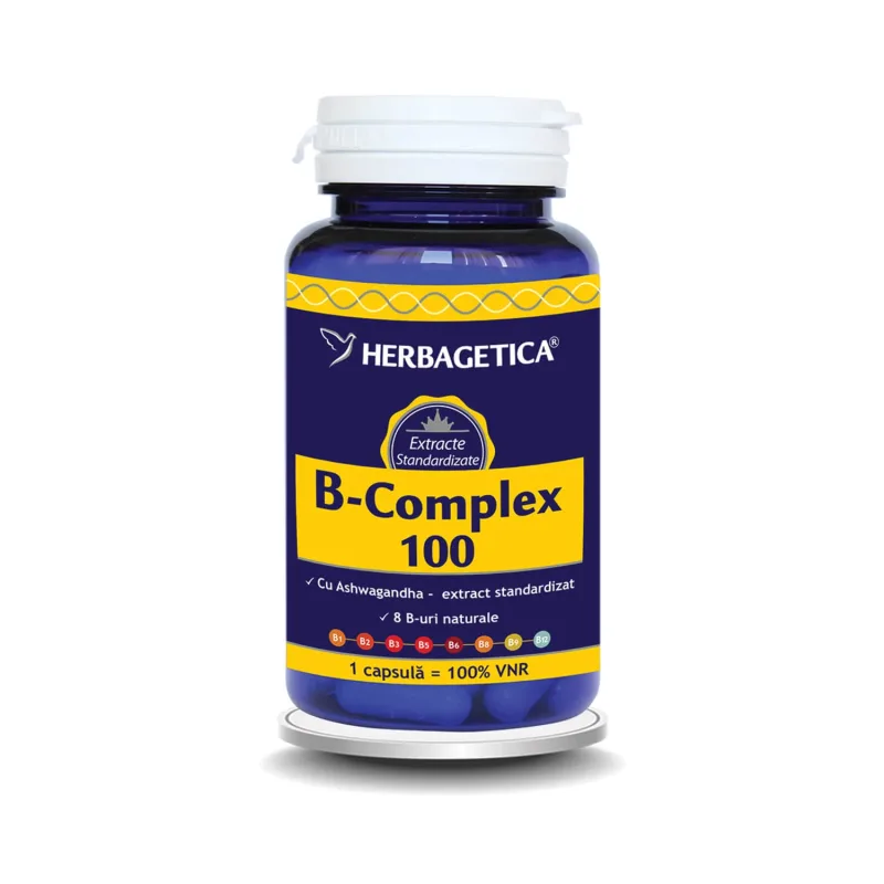 B-Complex 100, 60 cpasule, Herbagetica — preț și oferte