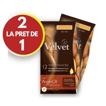 Benzi depilatoare pentru corp cu ulei de argan Velvet, 12 bucati, Karaver — preț și oferte