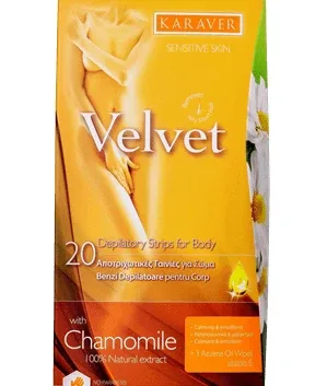 Benzi depilatoare pentru corp cu musetel Velvet, 20 bucati, Karaver — preț și oferte