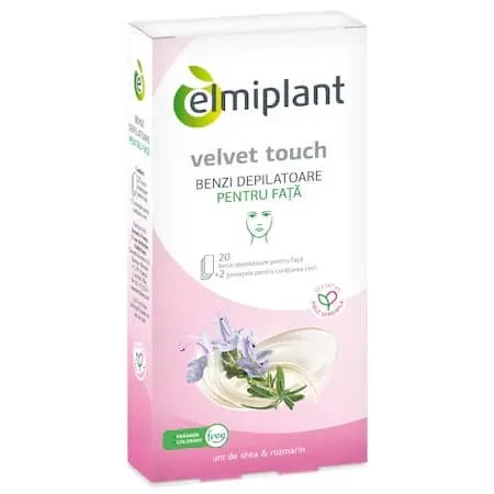 Benzile depilatoare pentru fata, 20 benzi + 2 servetele, Elmiplant — preț și oferte