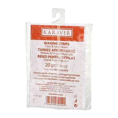 Benzi depilatoare pentru fata si suprafete mici Free Wax, 20 bucati, Karaver — preț și oferte