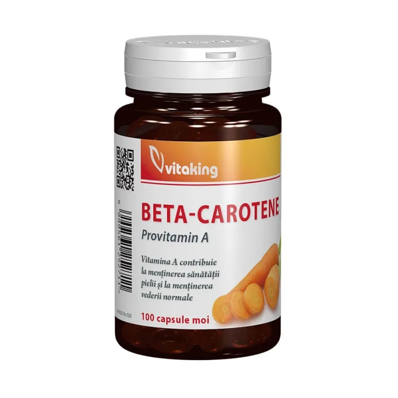 Betacaroten natural 25000 UI, 100 capsule gelatinoase, Vitaking — preț și oferte