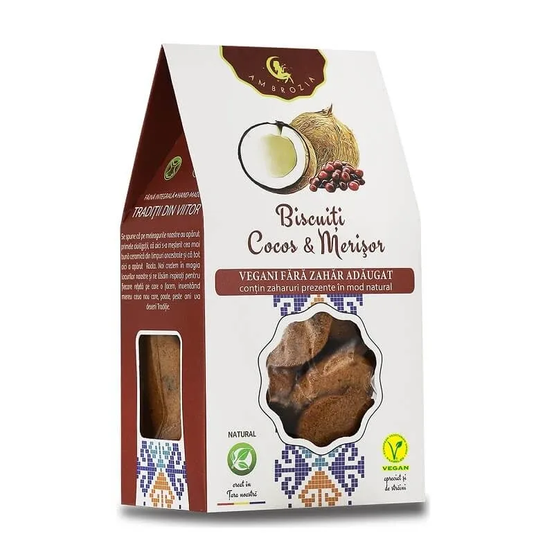 Biscuiți cu cocos și merișor, 150 g, Hiper Ambrozia — preț și oferte