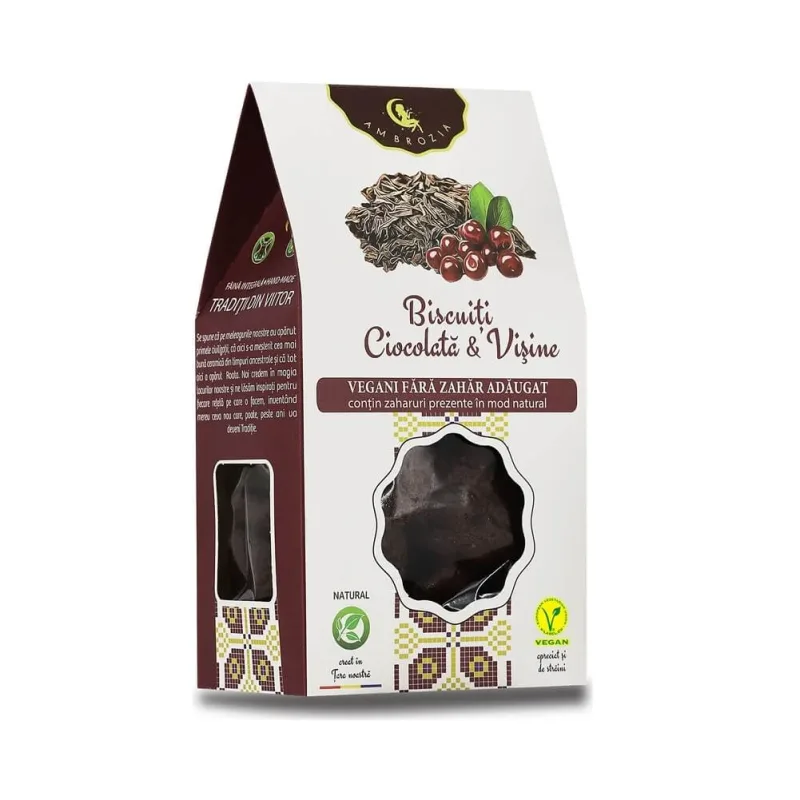 Biscuiți Ciocolată și Vișine, 150g, Hiper Ambrozia — preț și oferte