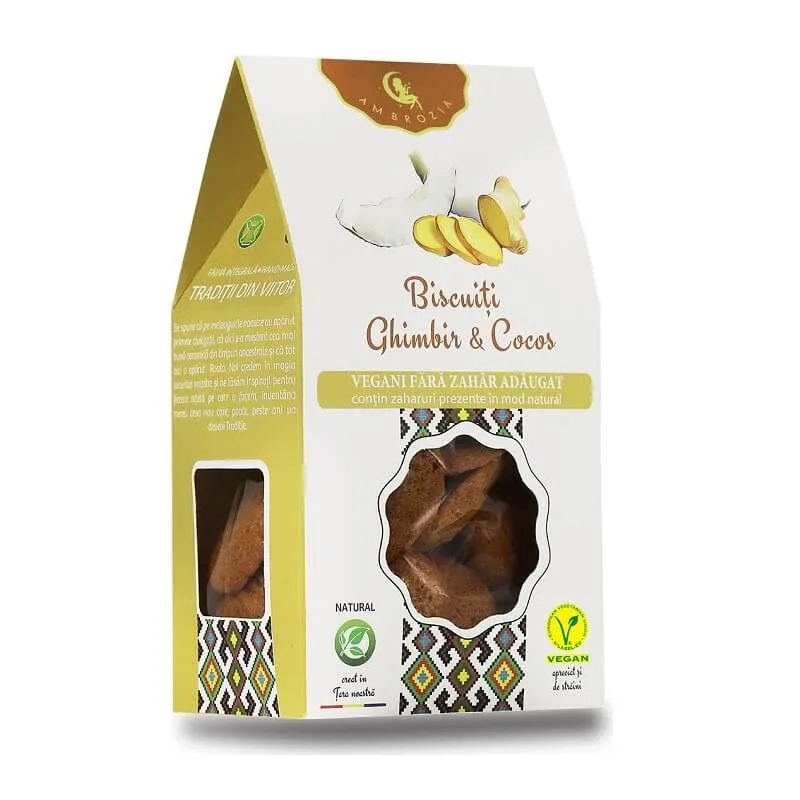 Biscuiți cu ghimbir și cocos, 150 g, Hiper Ambrozia — preț și oferte