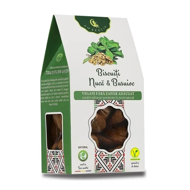 Biscuiți cu nucă și busuioc, 150 g, Hiper Ambrozia — preț și oferte