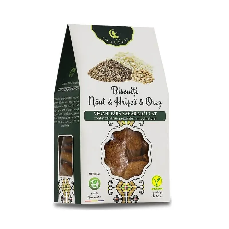 Biscuiți cu năut, hrișcă și orez, 150 g, Hiper Ambrozia — preț și oferte