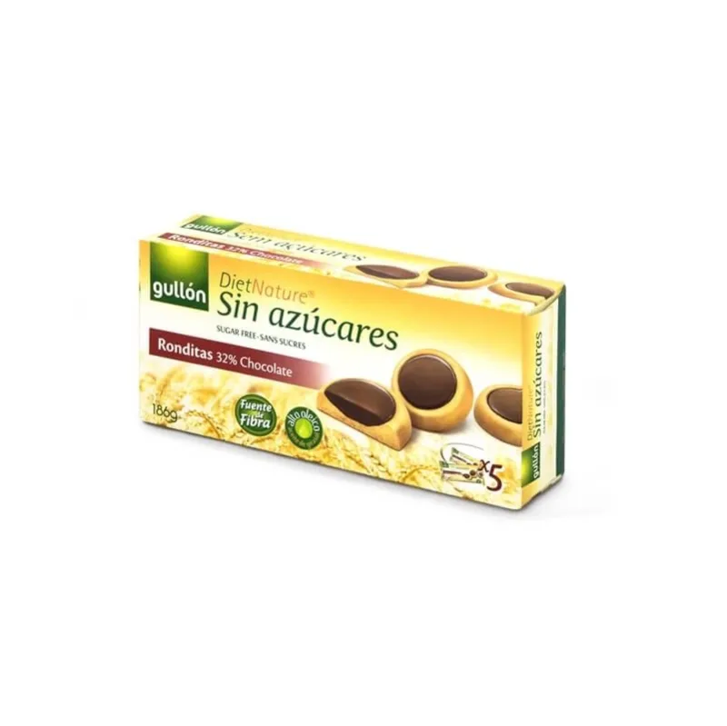 Biscuiți Ronditas cu ciocolată neagră cu îndulcitori, 186 g, Gullon Gallentas Gullon — preț și oferte