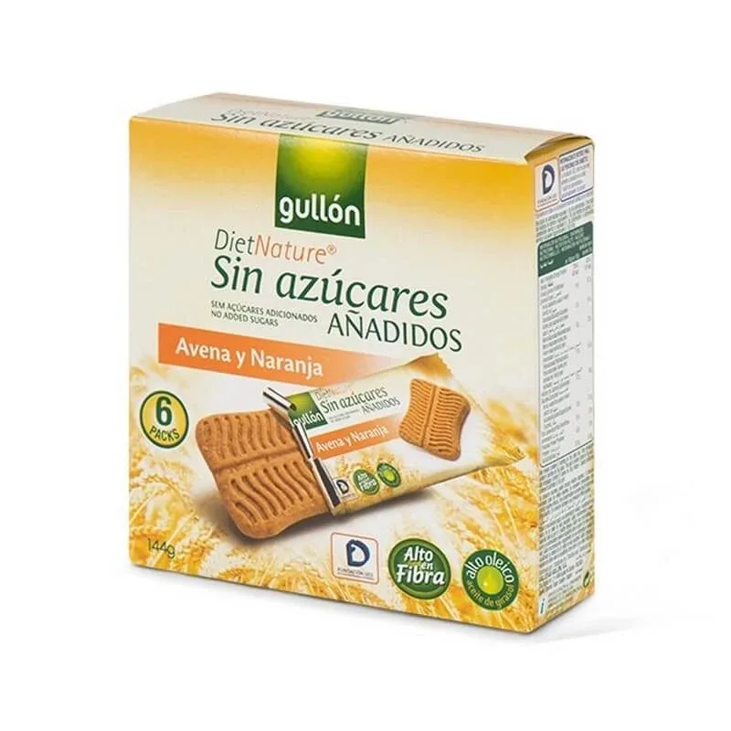 Biscuiți Snack de ovaz cu portocale fără adaos de zahăr, cu îndulcitor, 144g, Gullon Gallentas Gullon — preț și oferte