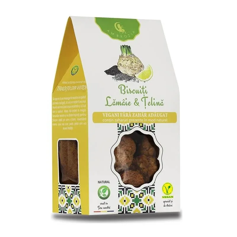 Biscuiți cu lămâie și țelină, 150 g, Hiper Ambrozia — preț și oferte