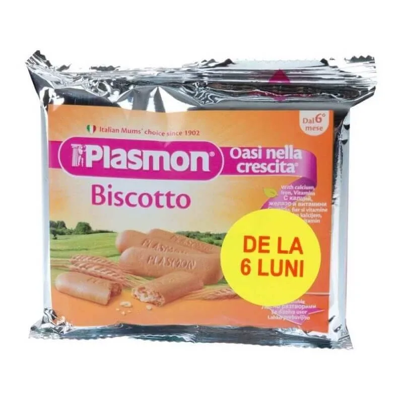 Biscuiti cu vitamine, Gr. +6 luni, 60 g, Plasmon — preț și oferte