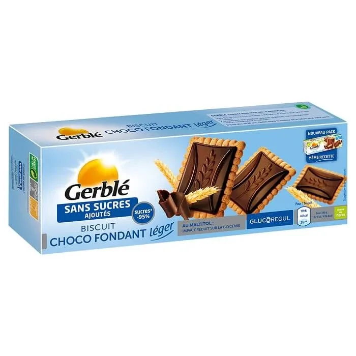 Biscuiti cu tableta de ciocolata neagra fara zahar adaugat, 126 g, Gerble Nutrition & Sante — preț și oferte