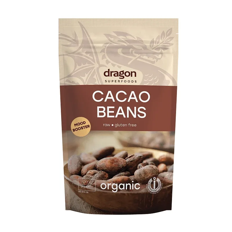 Boabe de cacao intregi Eco, 200 g, Dragon Superfoods — preț și oferte