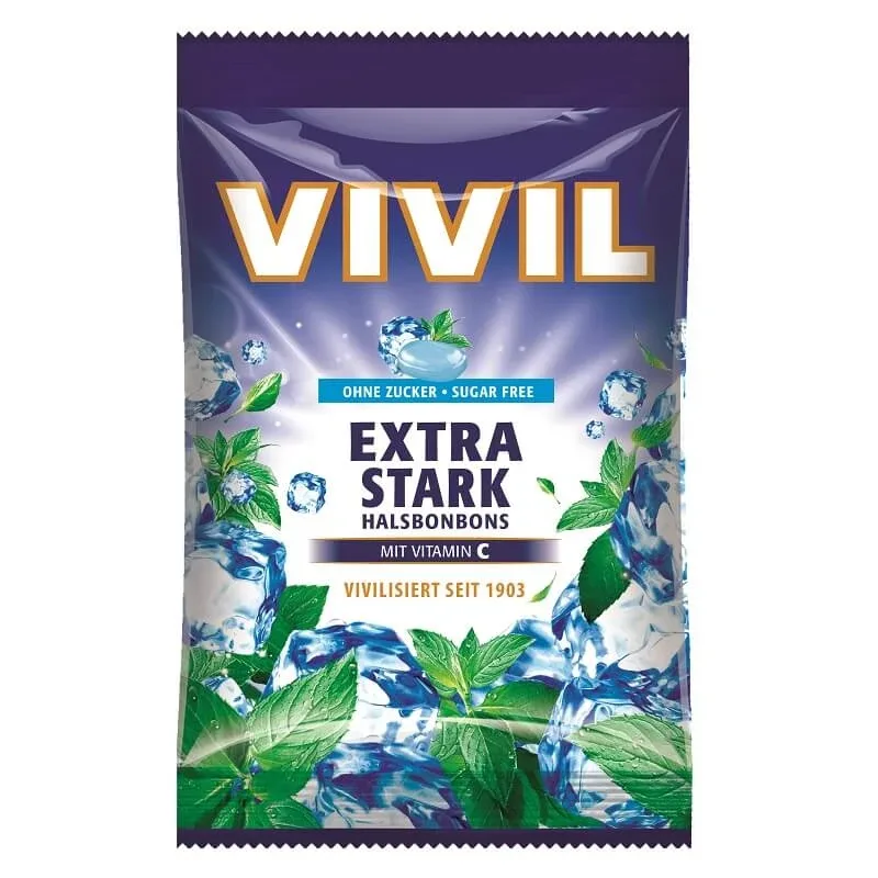 Bomboane fără zahăr Extra Stark cu vitamina C, 60 g, Vivil — preț și oferte