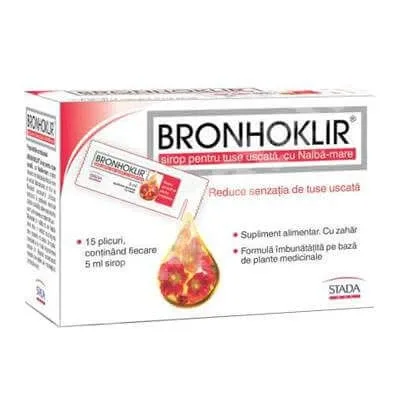 Bronhoklir pentru tuse uscată, 5 ml x15 plicuri, Stada — preț și oferte