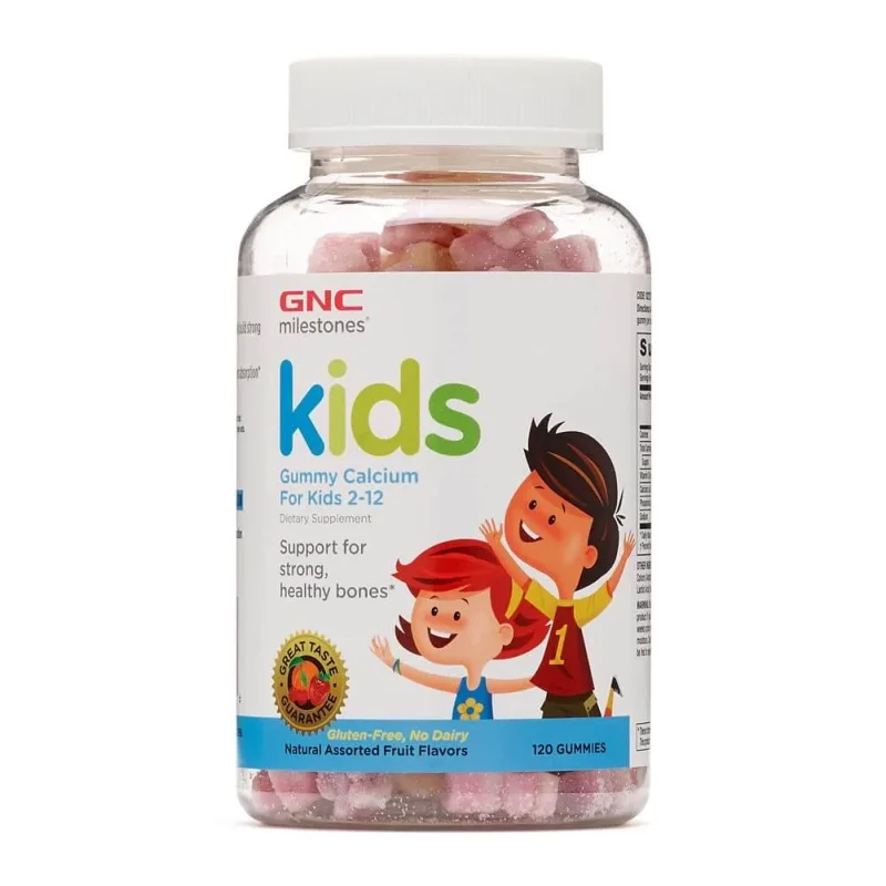 Calciu pentru copii intre 2-12 ani Kids Milestones (102721), 120 jeleuri gumate, GNC — preț și oferte