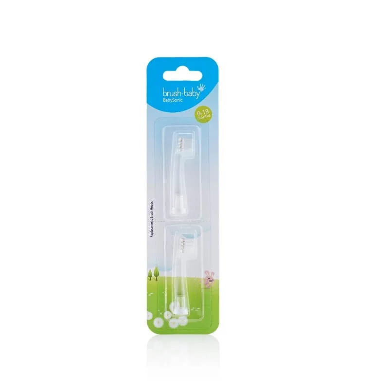 Capete de rezerva pentru periuta de dinti electrica Babysonic 0-18 luni, 2 bucati, Brush Baby — preț și oferte