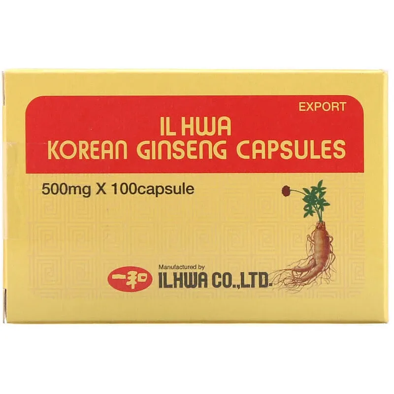 Capsule cu pulbere din radacina de ginseng coreean 500mg, 50 capsule, Ilhwa — preț și oferte