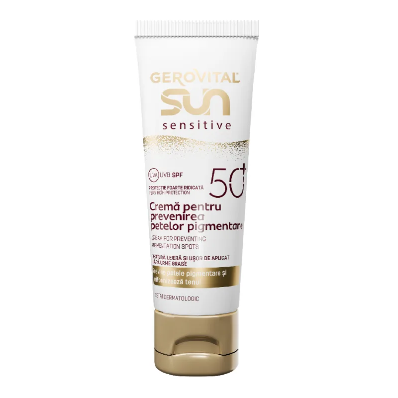Crema prevenire pete pigmentare SPF50+ Sun Sensitive, 50 ml, Gerovital FARMEC — preț și oferte