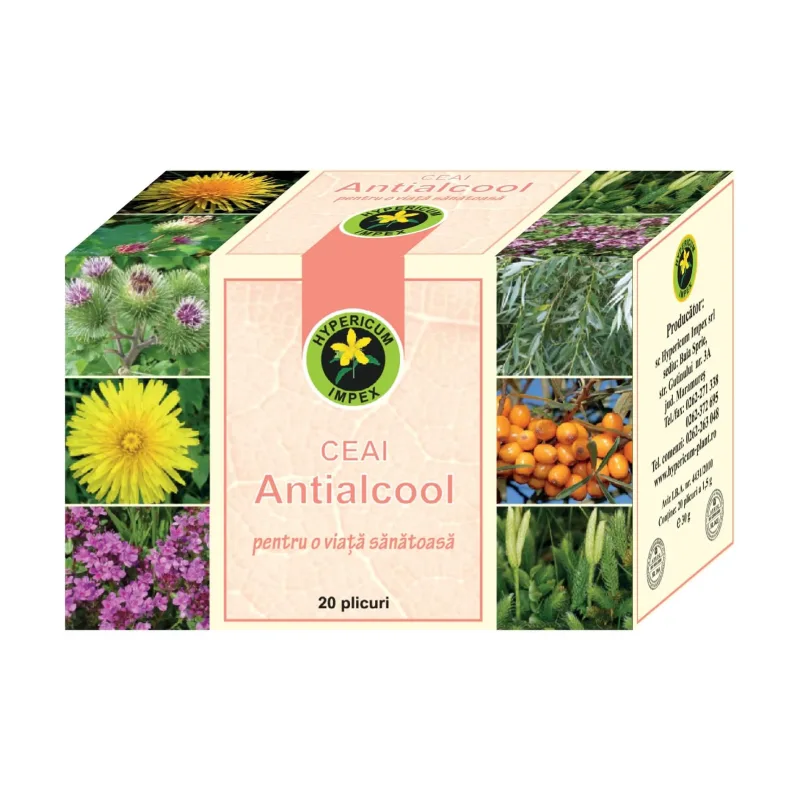 Ceai antialcool, 20 plicuri, Hypericum — preț și oferte