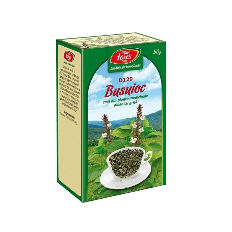 Ceai Busuioc iarba, D129,  50 g, Fares — preț și oferte
