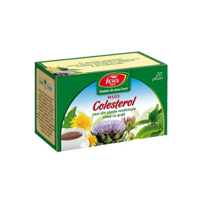 Ceai Colesterol, M103, 20 plicuri, Fares — preț și oferte