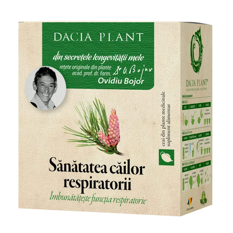 Ceai din plante medicinale Sănătatea căilor respiratorii, 50 g, Dacia Plant — preț și oferte