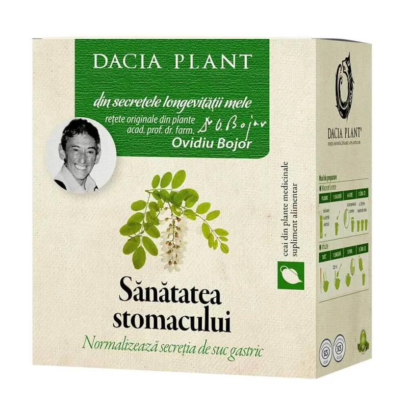 Ceai din plante medicinale Sănătatea stomacului, 50 g, Dacia Plant — preț și oferte