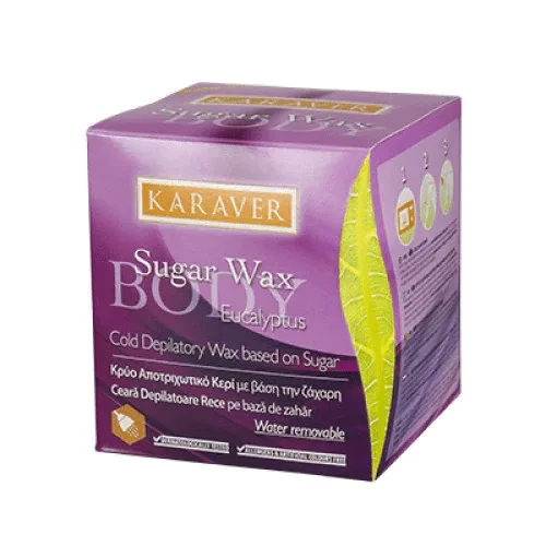 Ceara depilatoare rece pe baza de zahar cu Eucalipt Sugar Wax, 380 g, Karaver — preț și oferte