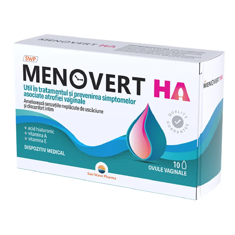 Ovule vaginale Menovert Ha, 10 bucati, Sun Wave Pharma — preț și oferte