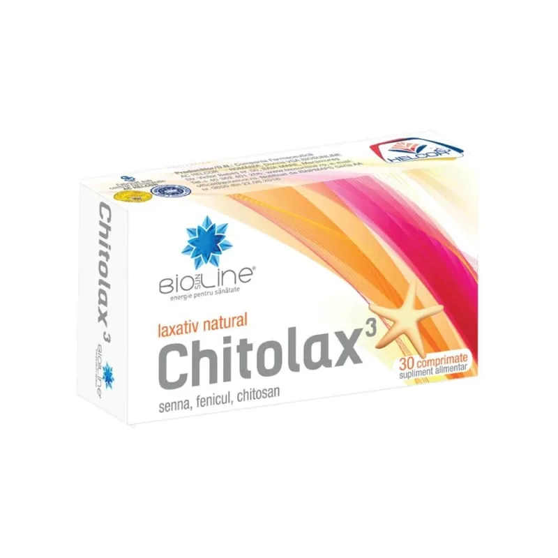 Chitolax laxativ natural din plante Bioline, 30 comprimate, Helcor — preț și oferte