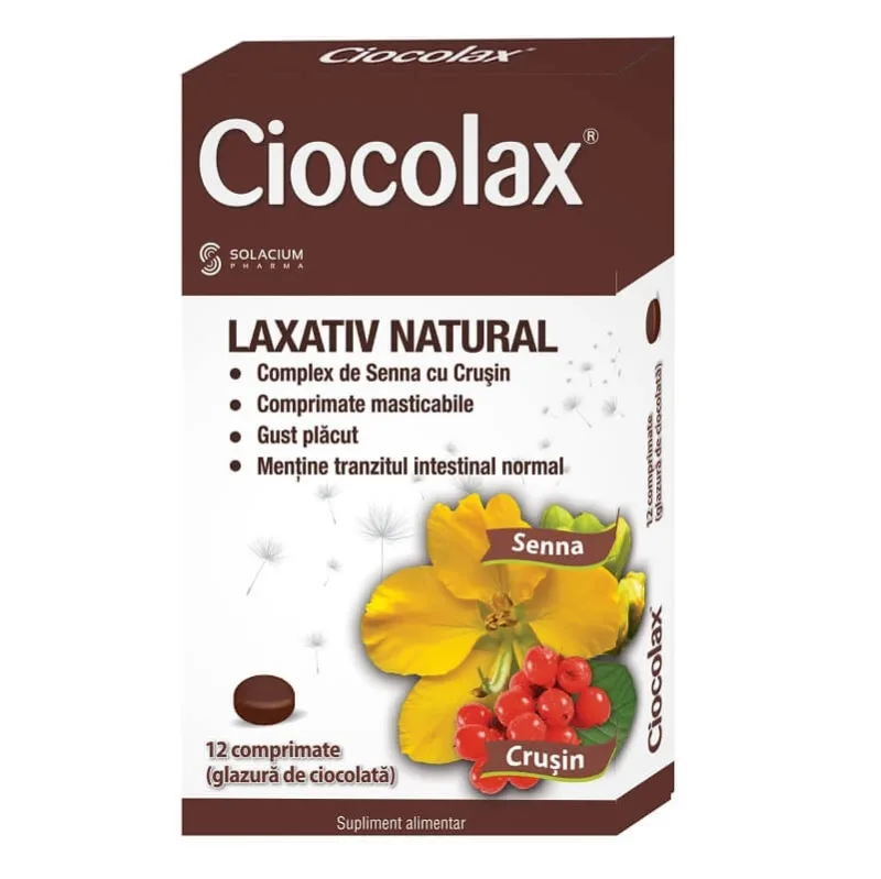 Ciocolax laxativ natural, 12 comprimate, Solacium Pharma — preț și oferte