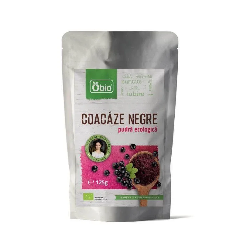 Coacaze negre pudra ecologica, 125 g, Obio — preț și oferte